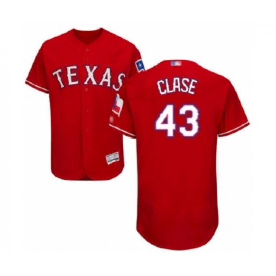 Men's Texas Rangers 43 Emmanuel Clase Red Alternate Flex Base Authentic Collection Baseball Player Jersey