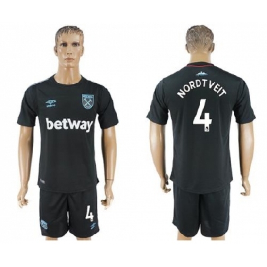 West Ham United 4 Nordtveit Away Soccer Club Jersey