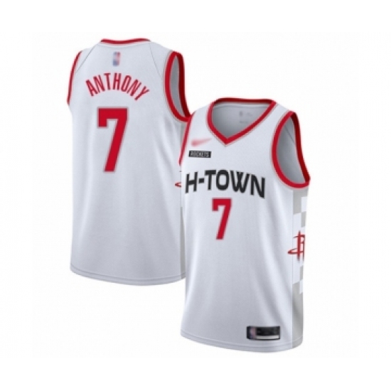 Youth Houston Rockets 7 Carmelo Anthony Swingman White Basketball Jersey - 2019 20 City Edition