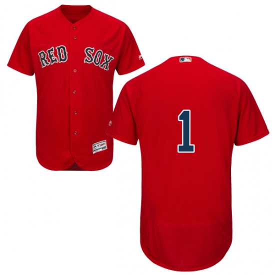 Men's Majestic Boston Red Sox 1 Bobby Doerr Red Alternate Flex Base Authentic Collection MLB Jersey