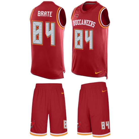 Men's Nike Tampa Bay Buccaneers 84 Cameron Brate Limited Red Tank Top Suit NFL Jersey