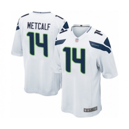 Men's Seattle Seahawks 14 D.K. Metcalf Game White Football Jersey