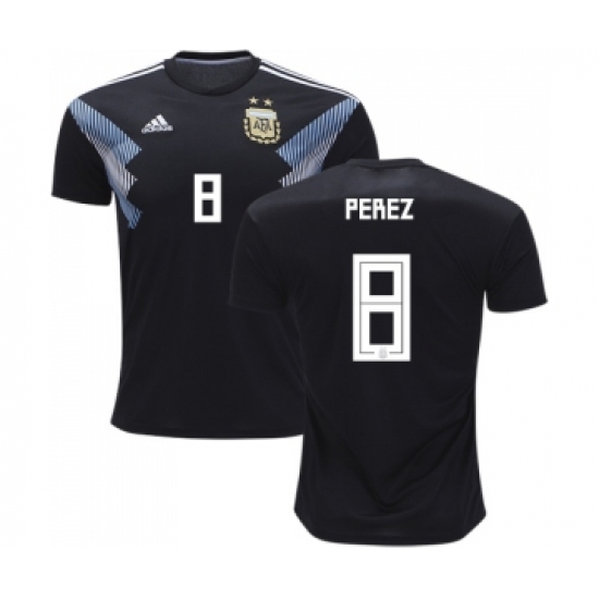 Argentina 8 Perez Away Soccer Country Jersey