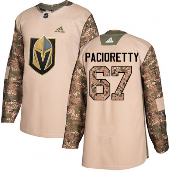 Men's Adidas Vegas Golden Knights 67 Max Pacioretty Authentic Camo Veterans Day Practice NHL Jersey