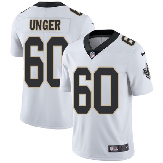 Men's Nike New Orleans Saints 60 Max Unger White Vapor Untouchable Limited Player NFL Jersey