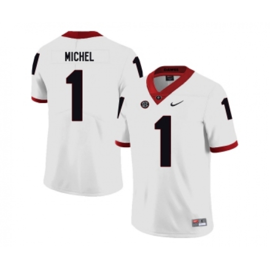 Georgia Bulldogs 1 Sony Michel White Nike College Football Jersey