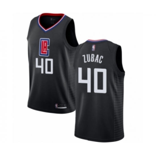 Men's Los Angeles Clippers 40 Ivica Zubac Authentic Black Basketball Jersey Statement Edition