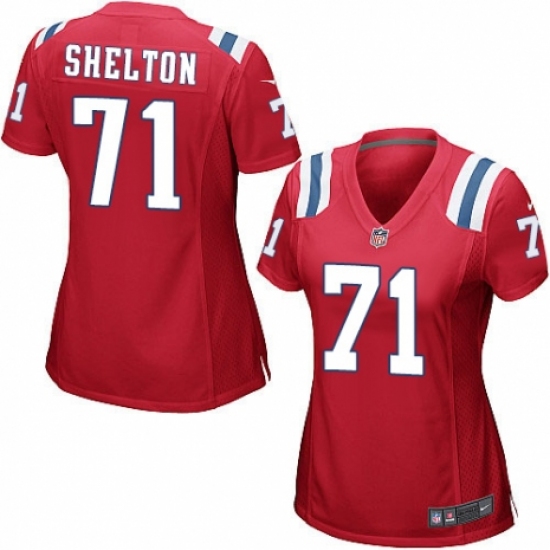 Women's Nike New England Patriots 71 Danny Shelton Game Red Alternate NFL Jersey