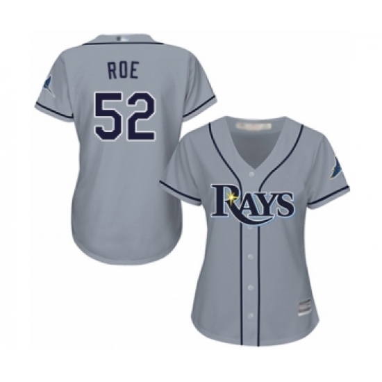 Women's Tampa Bay Rays 52 Chaz Roe Authentic Grey Road Cool Base Baseball Player Jersey