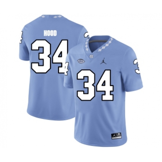 North Carolina Tar Heels 34 Elijah Hood Blue College Football Jersey