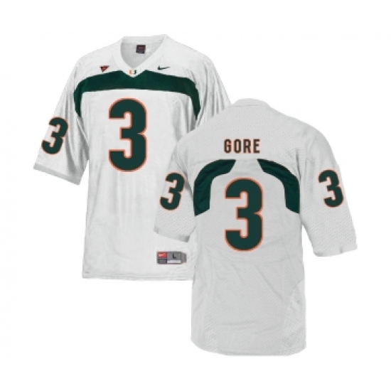 Miami Hurricanes 3 Frank Gore White College Football Jersey