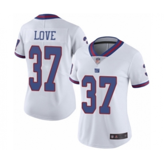 Women's New York Giants 37 Julian Love Limited White Rush Vapor Untouchable Football Jersey