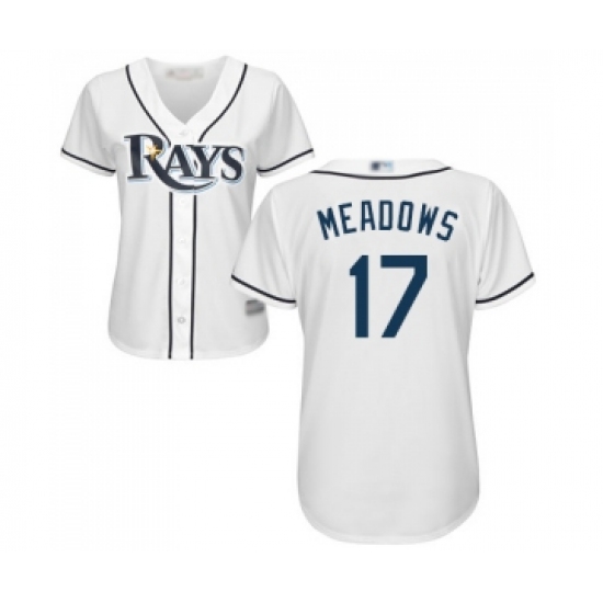 Women's Tampa Bay Rays 17 Austin Meadows Replica White Home Cool Base Baseball Jersey