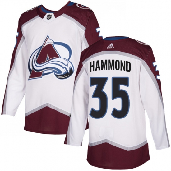 Youth Adidas Colorado Avalanche 35 Andrew Hammond Authentic White Away NHL Jersey