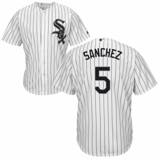 Men's Majestic Chicago White Sox 5 Yolmer Sanchez Replica White Home Cool Base MLB Jersey