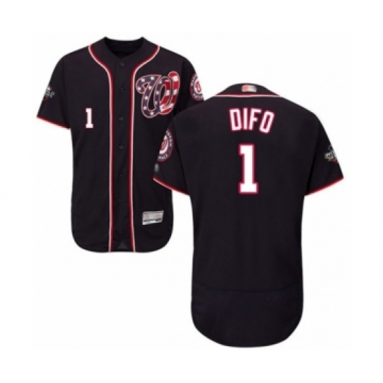 Men's Washington Nationals 1 Wilmer Difo Navy Blue Alternate Flex Base Authentic Collection 2019 World Series Bound Baseball Jersey