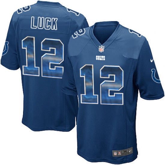 Youth Nike Indianapolis Colts 12 Andrew Luck Limited Royal Blue Strobe NFL Jersey