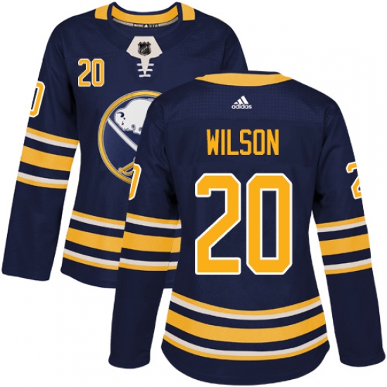 Women's Adidas Buffalo Sabres 20 Scott Wilson Authentic Navy Blue Home NHL Jersey