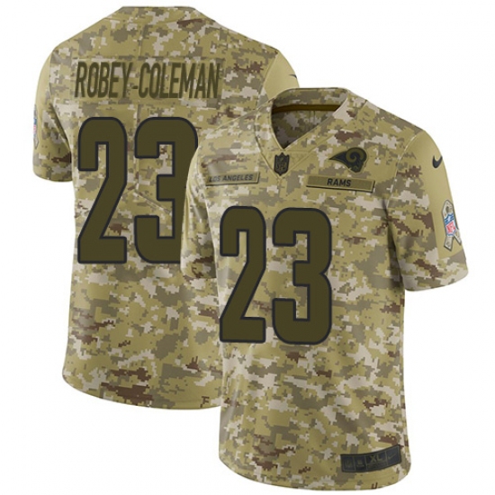 Youth Nike Los Angeles Rams 23 Nickell Robey-Coleman Limited Camo 2018 Salute to Service NFL Jersey