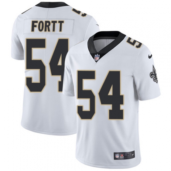 Men's Nike New Orleans Saints 54 Khairi Fortt White Vapor Untouchable Limited Player NFL Jersey