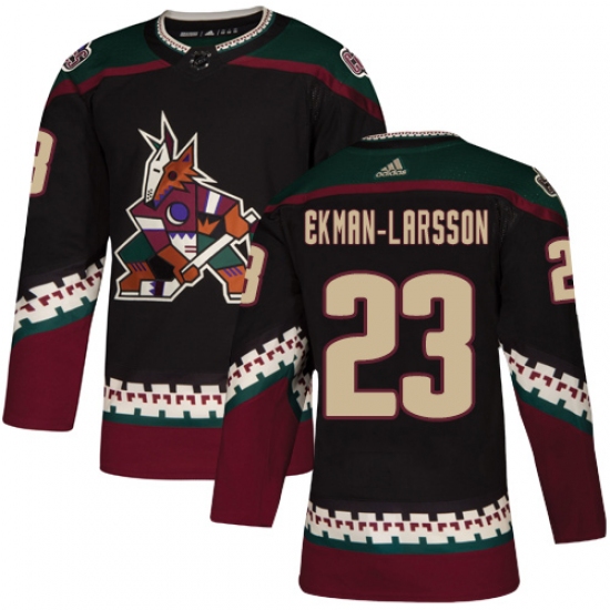 Men's Adidas Arizona Coyotes 23 Oliver Ekman-Larsson Authentic Black Alternate NHL Jersey