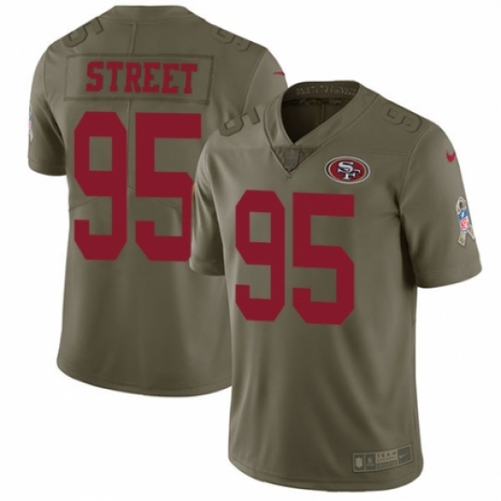 Youth Nike San Francisco 49ers 95 Kentavius Street Limited Olive 2017 Salute to Service NFL Jersey