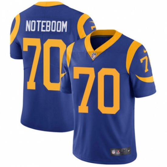 Men's Nike Los Angeles Rams 70 Joseph Noteboom Royal Blue Alternate Vapor Untouchable Limited Player NFL Jersey