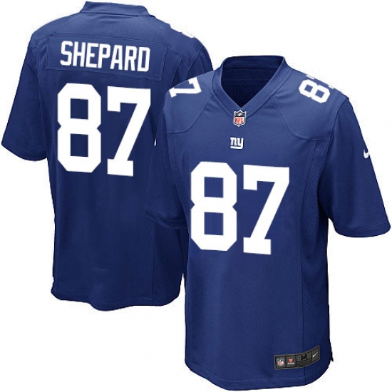 Men's Nike New York Giants 87 Sterling Shepard Game Royal Blue Team Color NFL Jersey