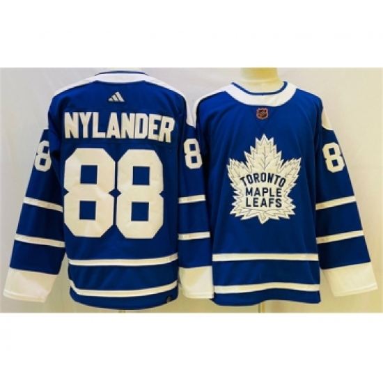 Men's Toronto Maple Leafs 88 William Nylander Blue 2022 Reverse Retro Stitched Jersey