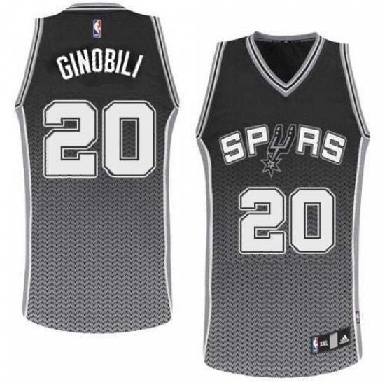 Men's Adidas San Antonio Spurs 20 Manu Ginobili Authentic Black Resonate Fashion NBA Jersey