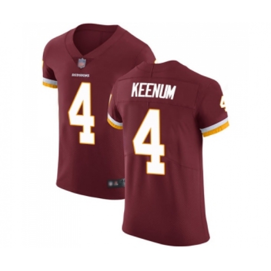 Men's Washington Redskins 4 Case Keenum Burgundy Red Alternate Vapor Untouchable Elite Player Football Jerseys