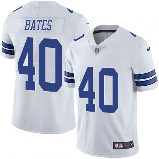 Men's Nike Dallas Cowboys 40 Bill Bates White Vapor Untouchable Limited Player NFL Jersey