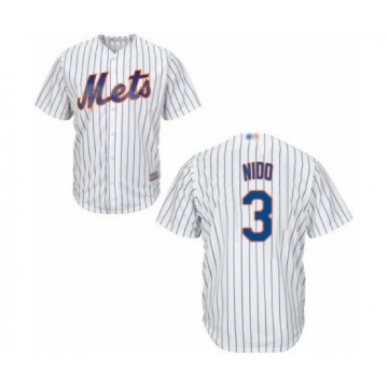 Youth New York Mets 3 Tomas Nido Authentic White Home Cool Base Baseball Player Jersey