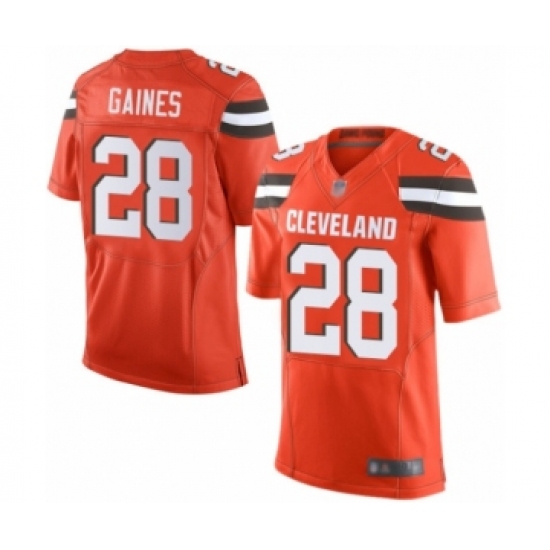 Men's Cleveland Browns 28 Phillip Gaines Elite Orange Alternate Football Jersey