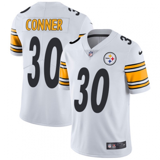 Men's Nike Pittsburgh Steelers 30 James Conner White Vapor Untouchable Limited Player NFL Jersey