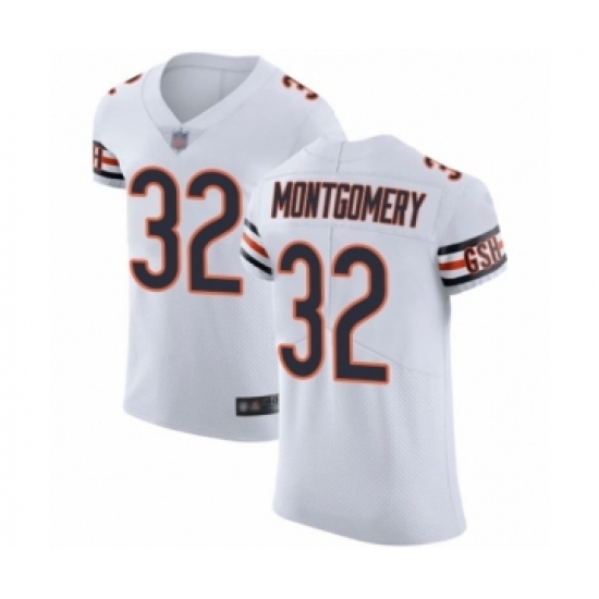 Men's Chicago Bears 32 David Montgomery White Vapor Untouchable Elite Player Football Jersey