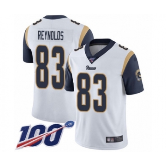 Youth Los Angeles Rams 83 Josh Reynolds White Vapor Untouchable Limited Player 100th Season Football Jersey