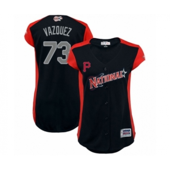 Women's Pittsburgh Pirates 73 Felipe Vazquez Authentic Navy Blue National League 2019 Baseball All-Star Jersey