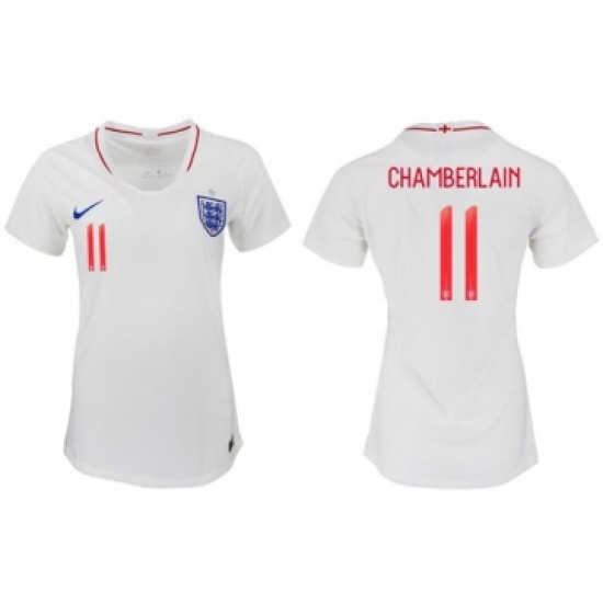 Women's England 11 Chamberlain Home Soccer Country Jersey