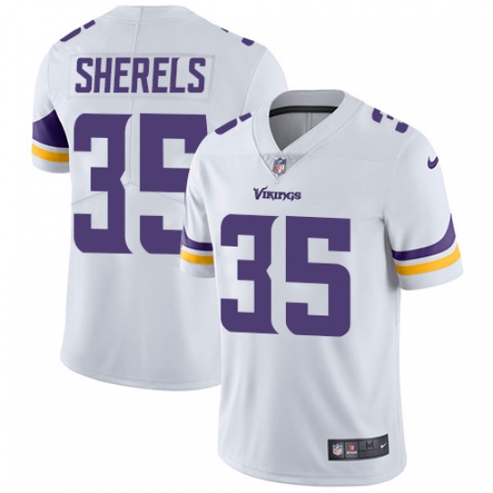 Men's Nike Minnesota Vikings 35 Marcus Sherels White Vapor Untouchable Limited Player NFL Jersey