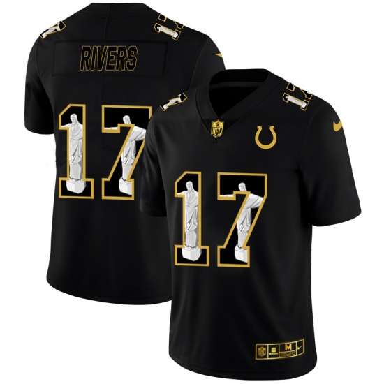 Men's Nike Indianapolis Colts 17 Philip Rivers Carbon Black Vapor Cristo Redentor Limited NFL Jersey