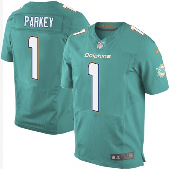 Men's Nike Miami Dolphins 1 Cody Parkey Elite Aqua Green Team Color NFL Jersey