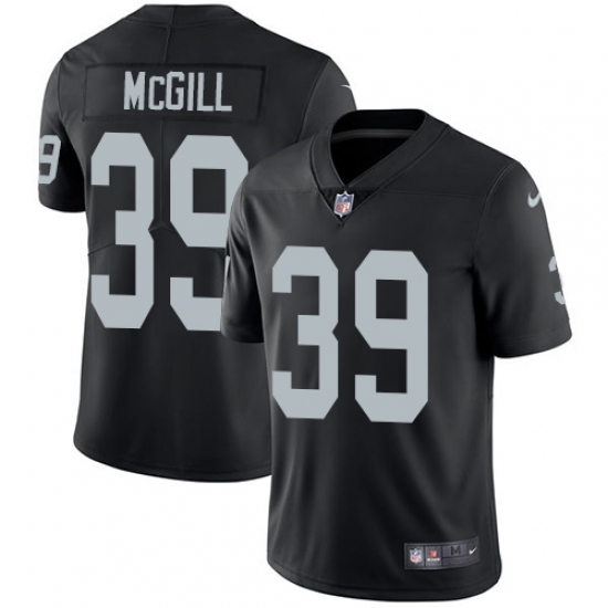 Youth Nike Oakland Raiders 39 Keith McGill Black Team Color Vapor Untouchable Limited Player NFL Jersey