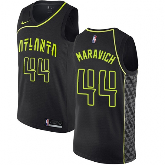 Women's Nike Atlanta Hawks 44 Pete Maravich Swingman Black NBA Jersey - City Edition