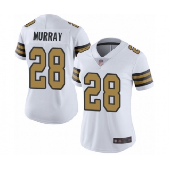 Women's New Orleans Saints 28 Latavius Murray Limited White Rush Vapor Untouchable Football Jersey