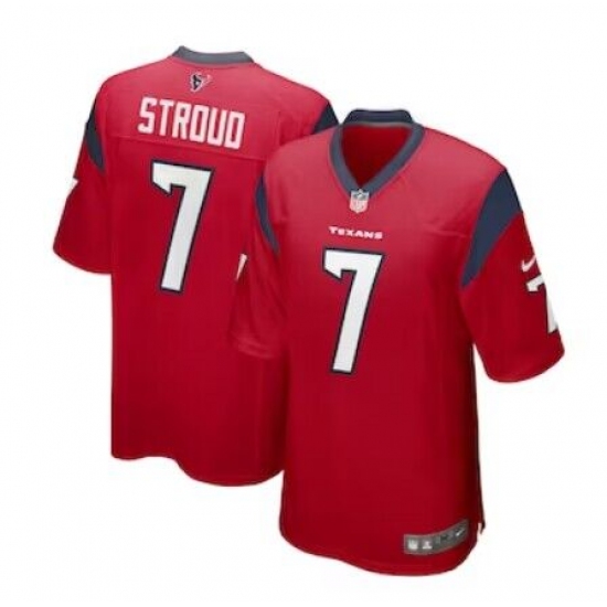 Men's Houston Texans 7 C.J. Stroud Nike Red 2023 NFL Draft First Round Pick Limited Jersey