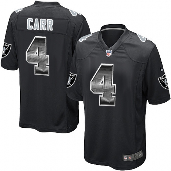 Men's Nike Oakland Raiders 4 Derek Carr Limited Black Strobe NFL Jersey