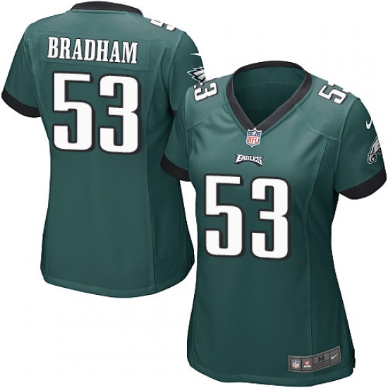 Women's Nike Philadelphia Eagles 53 Nigel Bradham Game Midnight Green Team Color NFL Jersey