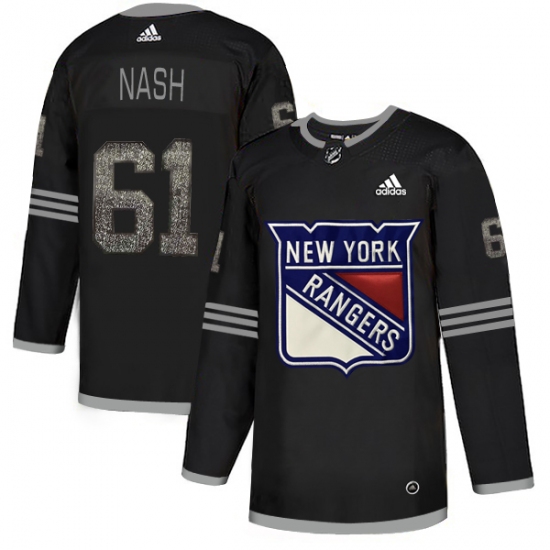 Men's Adidas New York Rangers 61 Rick Nash Black Authentic Classic Stitched NHL Jersey