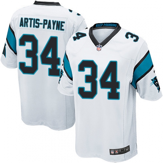 Men's Nike Carolina Panthers 34 Cameron Artis-Payne Game White NFL Jersey